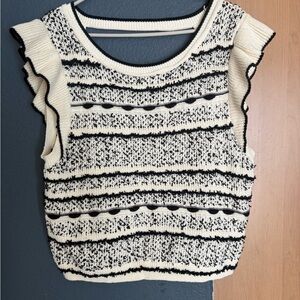 Anthropologie Stylish Black and White Women's Top